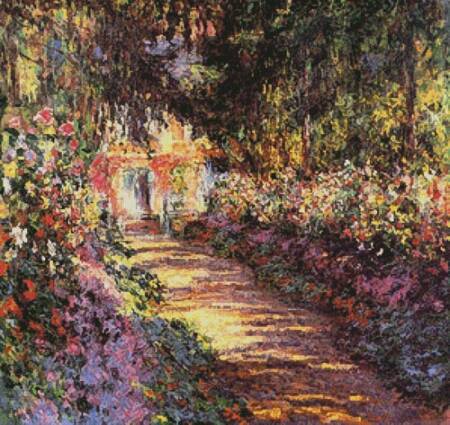 cross stitch pattern Garden Path at Giverny