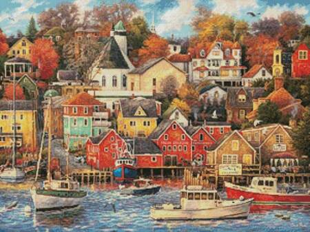 cross stitch pattern Good Times Harbor