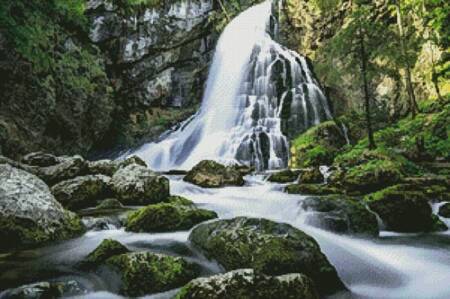 cross stitch pattern Gollinger Waterfall