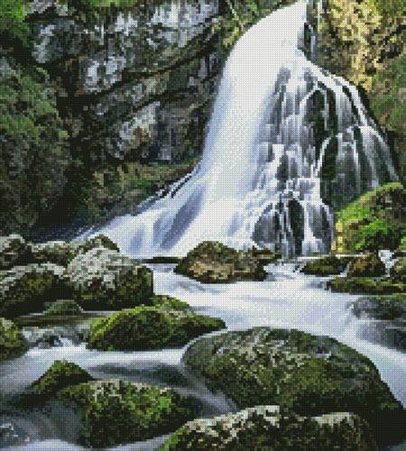 cross stitch pattern Gollinger Waterfall (Crop)