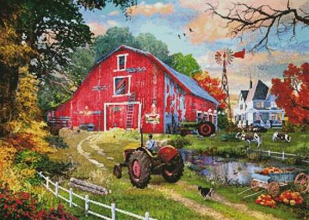 cross stitch pattern Homestead Farm