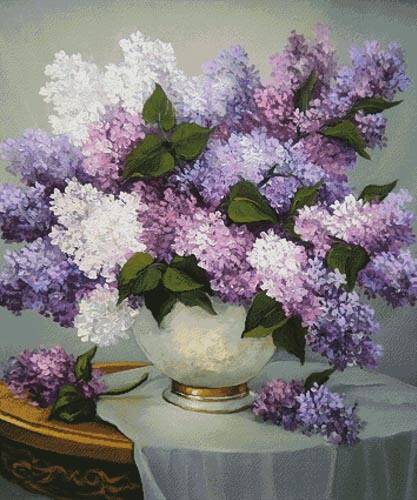 cross stitch pattern Lilac Romance (Medium)