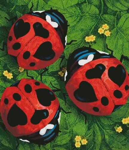 cross stitch pattern Lady Love Bugs