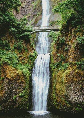 cross stitch pattern Multnomah Falls