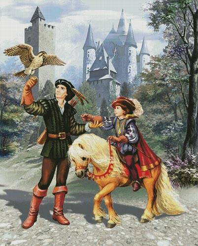 cross stitch pattern Prince and Falconer (Large)