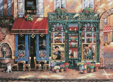cross stitch pattern Palais des Fleurs (Large Crop)