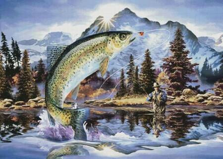cross stitch pattern Rainbow Trout (Large)