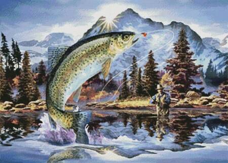 cross stitch pattern Rainbow Trout