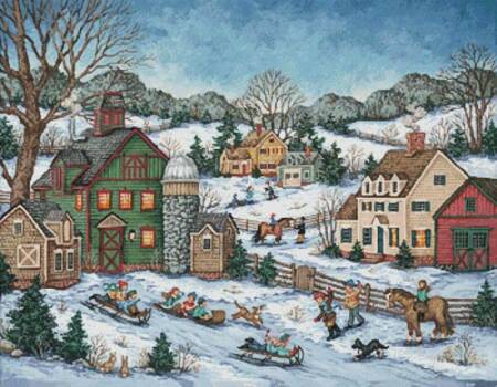 cross stitch pattern Snowball Ambush