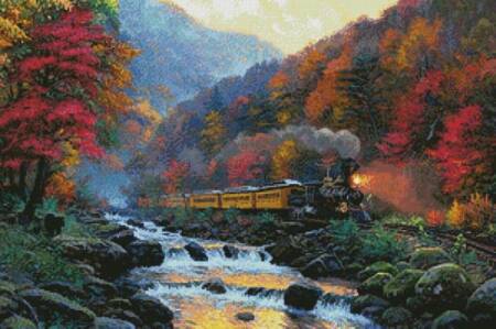 cross stitch pattern Smoky Mountain Train