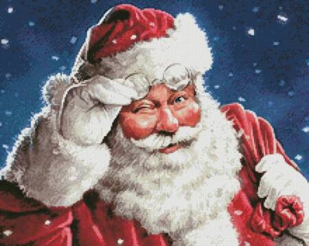 cross stitch pattern Santa Wink (Crop 1)