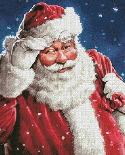 cross stitch pattern Santa Wink (Crop 2)