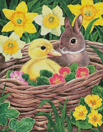 cross stitch pattern Spring Babies