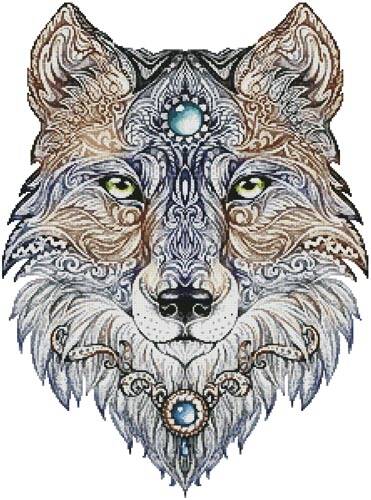 cross stitch pattern Tattoo Wolf