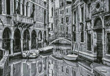 cross stitch pattern Venice Canal Black and White (Large)