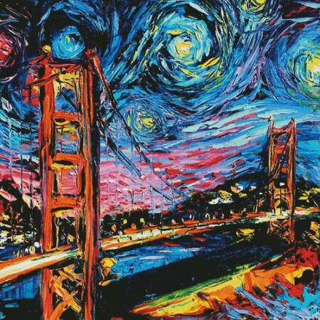 cross stitch pattern Van Gogh Never Saw Golden Gate (Large)