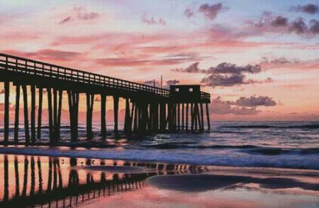 cross stitch pattern Avalon Fishing Club Pier (Large)