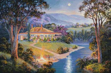 cross stitch pattern Close of Day