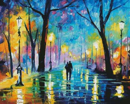 cross stitch pattern Fog in the Evening Park (Large)