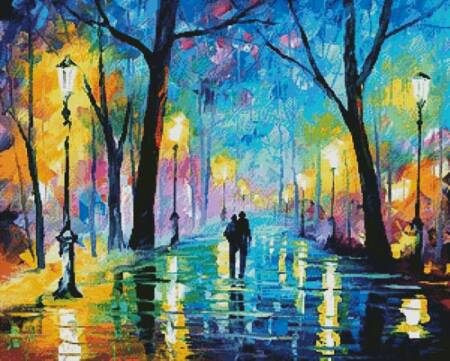 cross stitch pattern Fog in the Evening Park