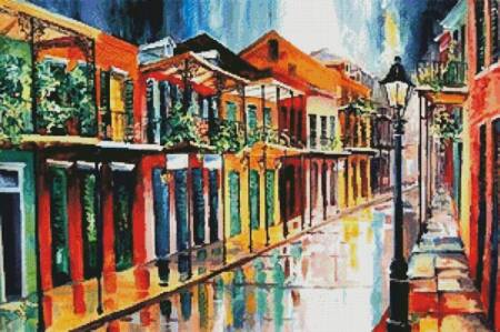 cross stitch pattern French Quarter Spring Rain