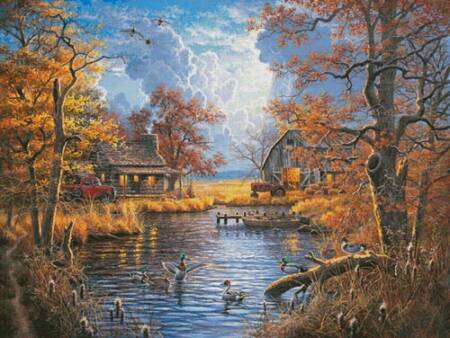 cross stitch pattern Good Old Days Painting (Large)