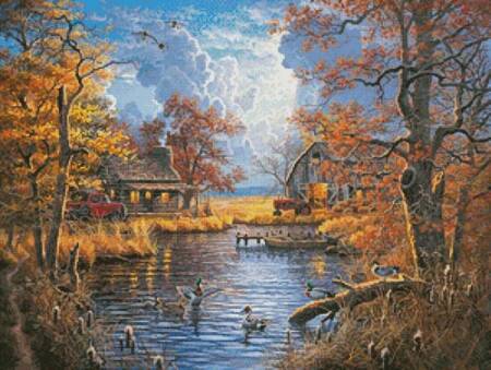 cross stitch pattern Good Old Days Painting