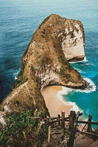 cross stitch pattern Kelingking Beach Nusa Penida (Large)