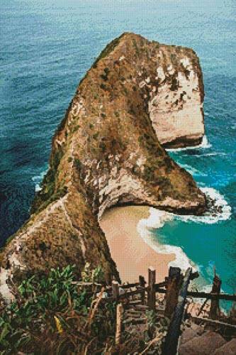cross stitch pattern Kelingking Beach Nusa Penida