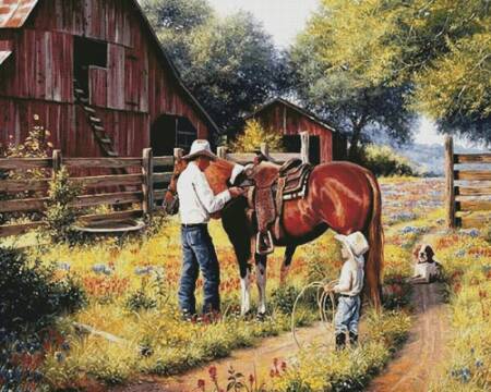 cross stitch pattern Learning the Ropes (Large)