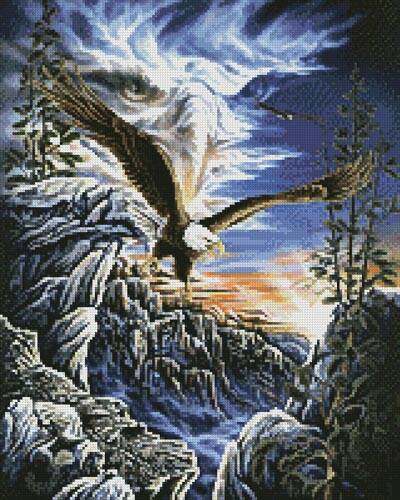 cross stitch pattern Mini 10 Eagles