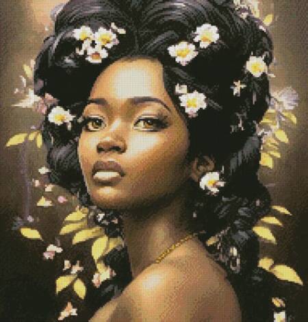 cross stitch pattern Mini African Beauty