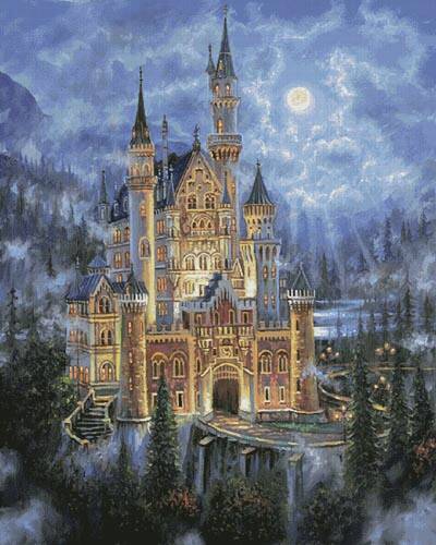 cross stitch pattern Moonlit Castle (Large)