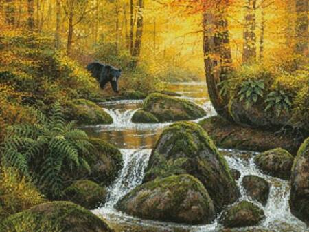 cross stitch pattern Mossy River