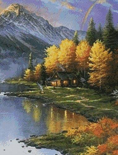 cross stitch pattern Mountain Retreat (Crop)
