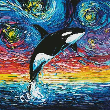 cross stitch pattern Orca Night