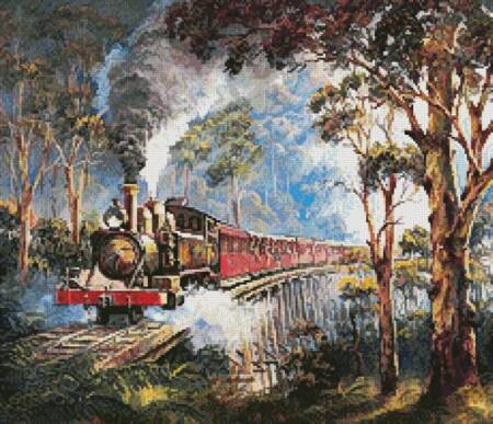 cross stitch pattern Puffing Billy (Crop)
