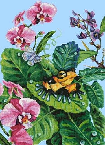 cross stitch pattern Ribbit