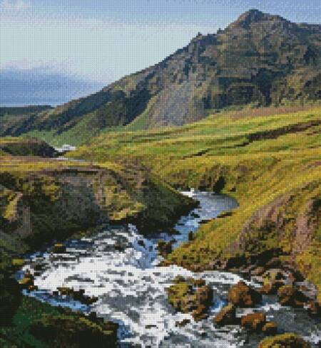 cross stitch pattern Skogafoss (Crop)