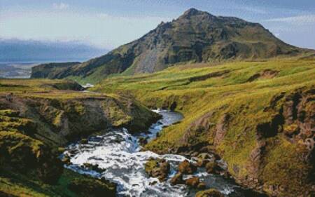 cross stitch pattern Skogafoss