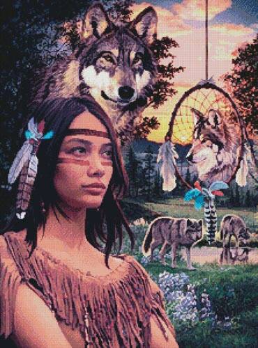 cross stitch pattern Storytelling Triptych 1