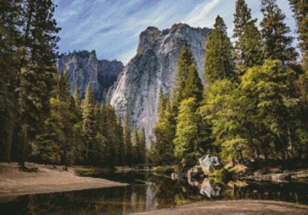 cross stitch pattern Yosemite National Park
