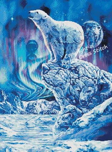 cross stitch pattern 10 Polar Bears 2