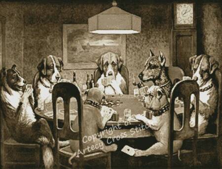 cross stitch pattern A Friend in Need (Sepia)