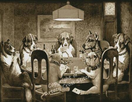 cross stitch pattern A Friend in Need Sepia (Large)