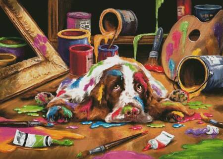 cross stitch pattern Artistic Dog (Large)