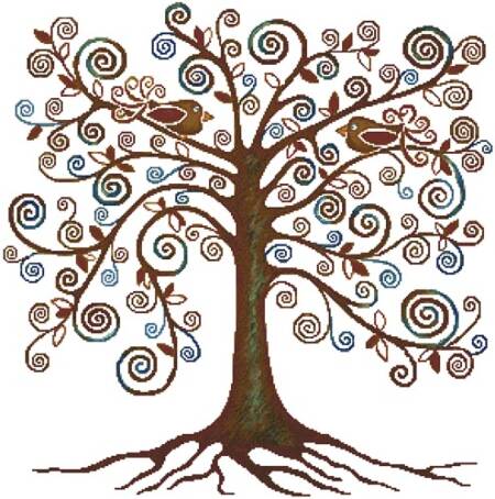 cross stitch pattern Abstract Tree of Life (No Background)