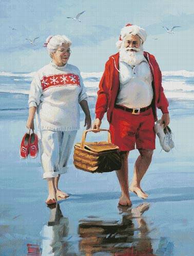 cross stitch pattern Barefoot on the Beach (Large)