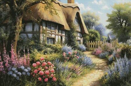 cross stitch pattern Garden Cottage 1 (Large)