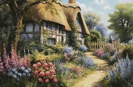 cross stitch pattern Garden Cottage 1